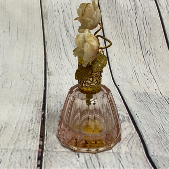 Vintage Tompadour pink rose gold perfume bottle - Picture 3 of 8